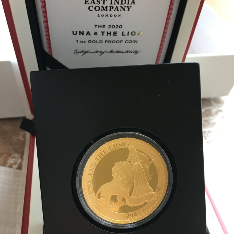 2020 ウナとライオン セントヘレナ 1オンス金貨 プルーフコイン