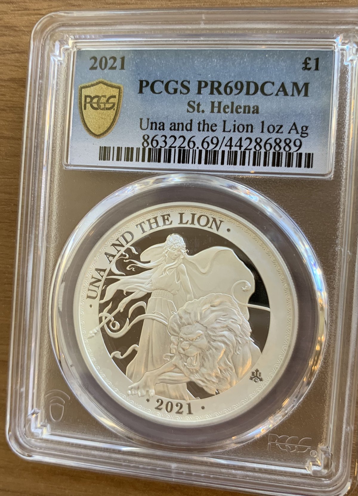 ホワイトスポット多め PCGS鑑定PF69 ウナとライオン 2021年 イギリス領