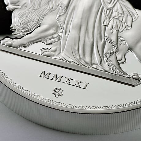 発行70枚・1kg ウナとライオン 2021年 セントヘレナ マスターピース 1キログラム £5 銀貨 シルバー プルーフコイン