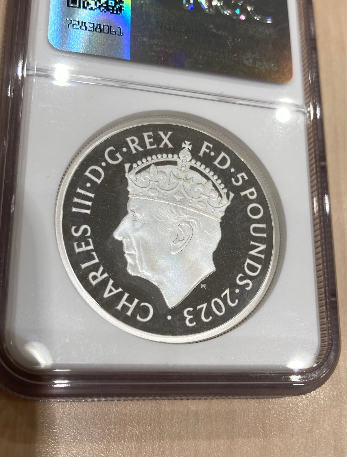 2023 チャールズ三世 戴冠記念 2oz £5 銀貨 NGC PF70UC② リバース版】2oz・NGC鑑定PF70 2023年 チャールズ3世 戴冠式記念