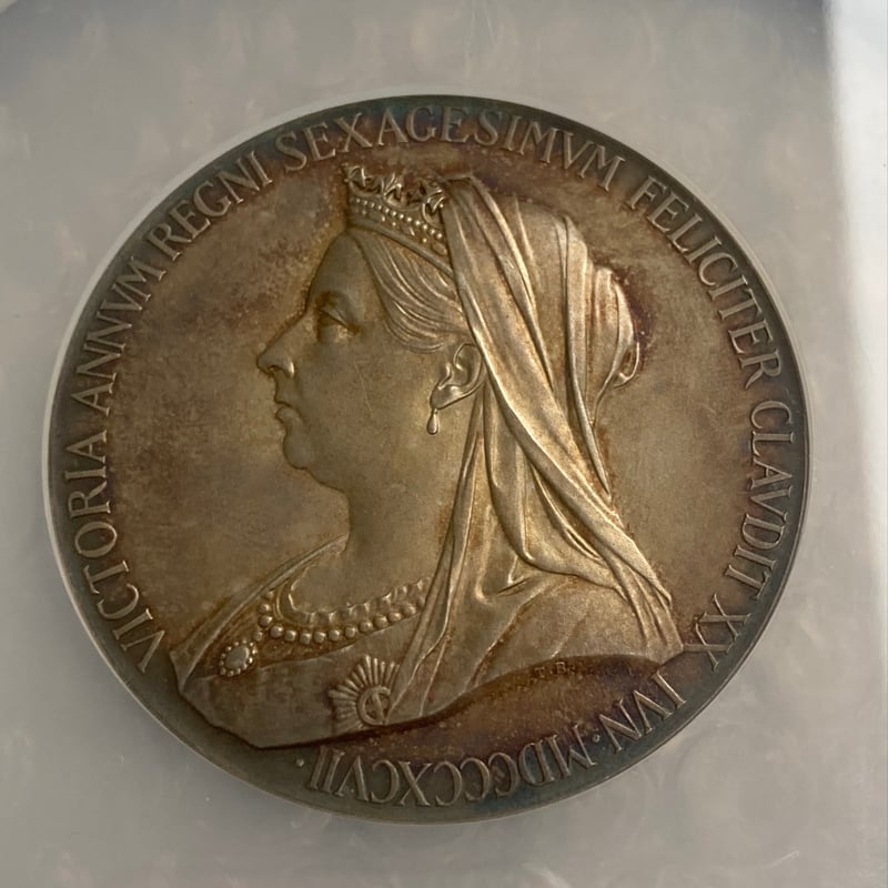 超希少・1881年・スウェーデン・グスタフとビクトリア結婚式・NGC・大型銀貨 超希少・1881年・スウェーデン・グスタフとビクトリア結婚式