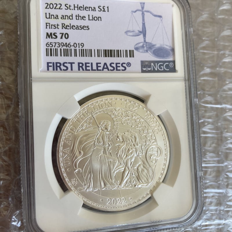わずか50枚のNGC鑑定MS70FR】2022年・BU版 ウナとライオン