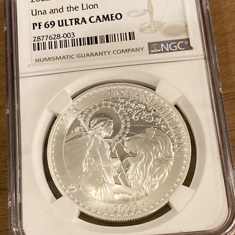 【NGC69鑑定】 ウナとライオン 2022年度版 イギリス領セントヘレナ造幣局  1オンス銀貨 シルバープルーフコイン Una Lion