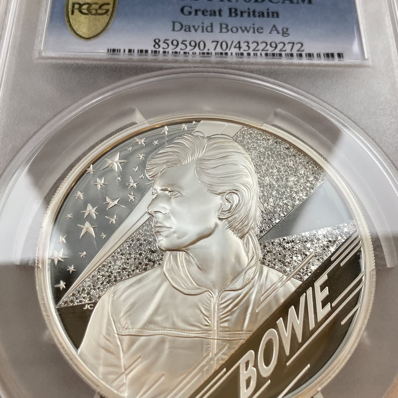 PCGS70鑑定・世界でわずか3枚】デビッドボウイ 5オンス銀貨
