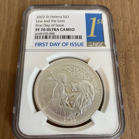 NGC70鑑定FDI 【最新2022年度版】 ウナとライオン 2022 セントヘレナ 1オンス銀貨 シルバープルーフコイン Una Lion