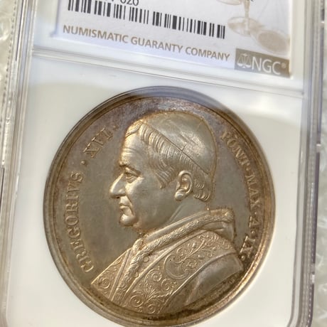 【Top Pop・最高鑑定】NGC鑑定MS61 ヴァチカン バチカン市国 1839年 グレゴリオ16世 列聖 銀メダル VATICAN AR Medal