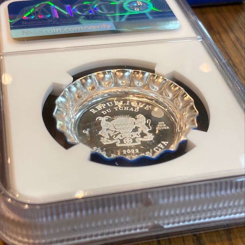 コカコーラ 6g 銀製ボトルキャップ PF70 NGC（FDI