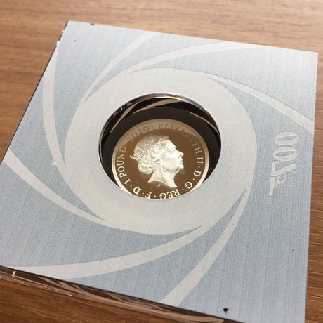 英国 2020年 007 ジェームズ・ボンド 1£ ポンド銀貨 1/2オンス プルーフ シルバー