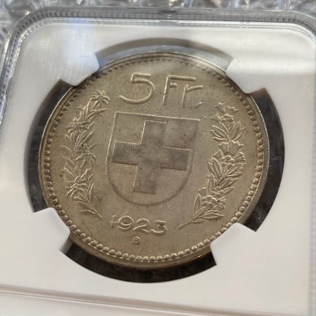 スイス ウィリアム・テル 1923年 5フラン銀貨 シルバー アンティークコイン モダンコイン NGC鑑定AU50