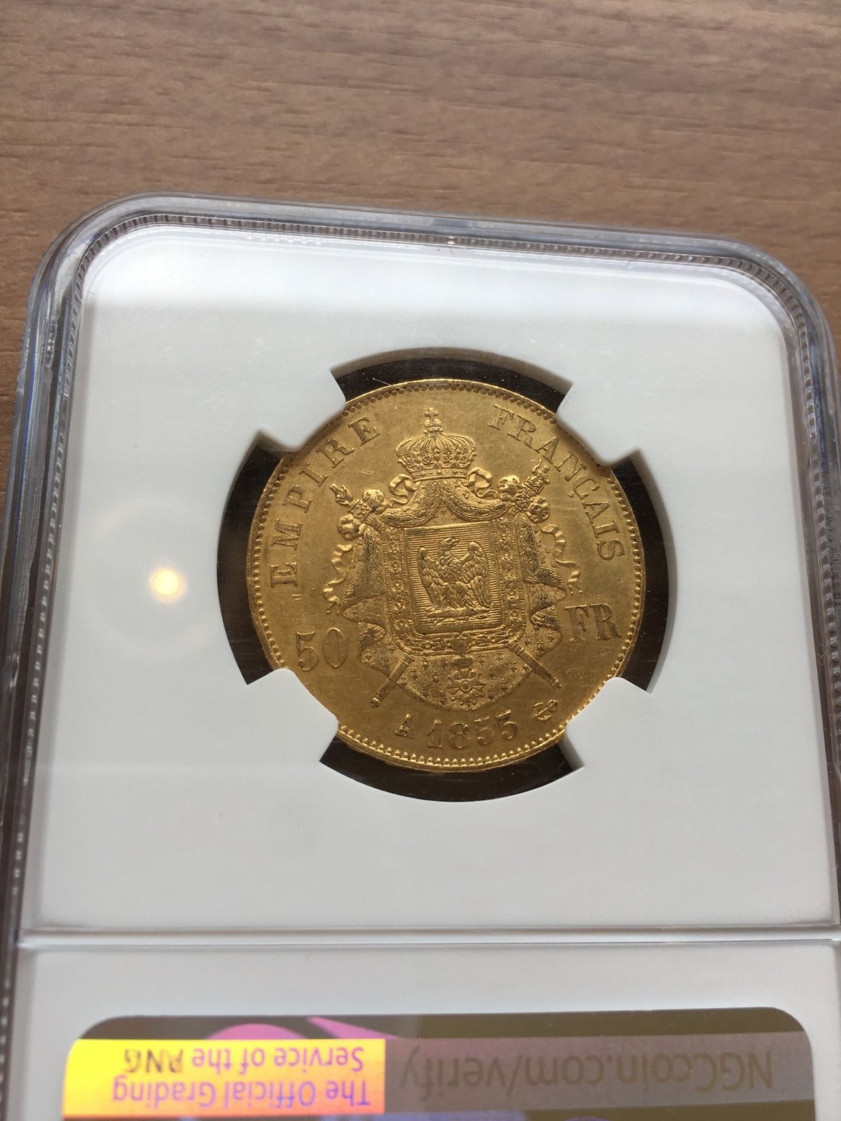 1855A NGC鑑定 MS63 ナポレオン3世 50フラン金貨 G50F Francs go