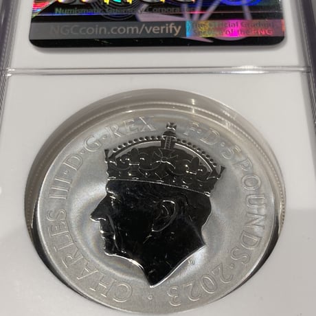 【リバース版】2oz・NGC鑑定PF70 2023年 チャールズ3世 戴冠式記念コイン クラウン 王冠 2オンス銀貨 シルバー リバースプルーフコイン ロイヤルミント