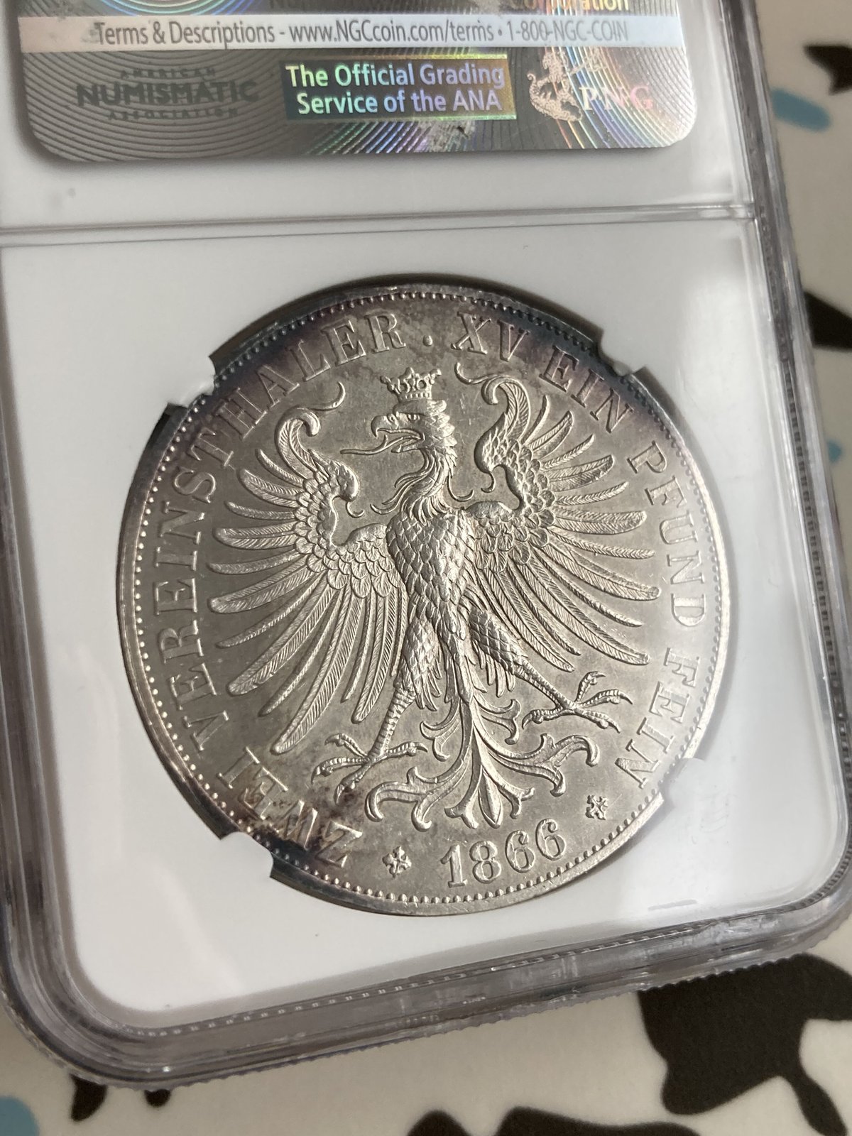 NGC鑑定UNC】ドイツ フランクフルト 1866年 フランコニア 2 NGC鑑定UNC】ドイツ フランクフルト 1866年 フランコニア 2
