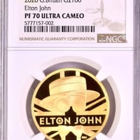 【NGC鑑定PF70UC】エルトン・ジョン 1オンス金貨 100ポンド プルーフコイン ゴールド 2020年 英国 ロイヤルミント ELTON JOHN royal mint