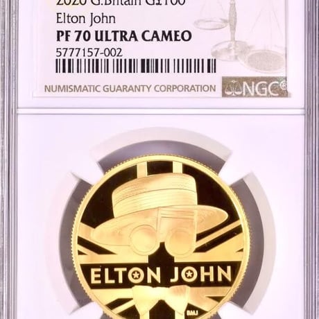 【NGC鑑定PF70UC】エルトン・ジョン 1オンス金貨 100ポンド プルーフコイン ゴールド 2020年 英国 ロイヤルミント ELTON JOHN royal mint