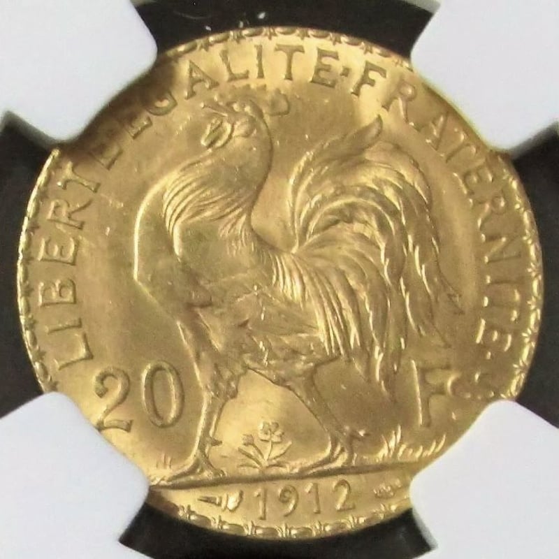 NGC MS65】フランス 1912年 20フラン ルースター金貨 コイン ゴールド