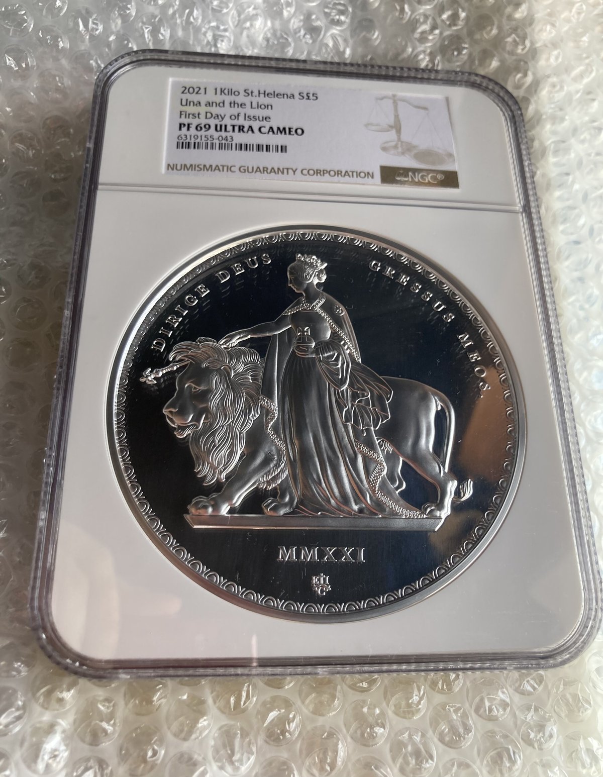 1kg銀貨・NGC69鑑定FDI・マスターピース版】ウナとライオン ウィリアム