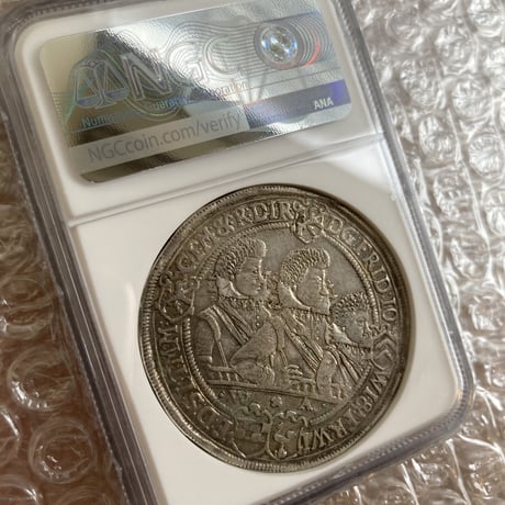 ターラー銀貨 4兄弟 1623年 神聖ローマ帝国 ドイツ ザクセン アルテンベルク FOUR SONS NGC鑑定XF Taler Theler silver coin アンティークコイン