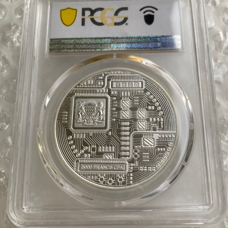 【PCGS鑑定最高鑑定・PR68】 ビットコイン チャド共和国 CFAフラン プルーフ版 1オンス銀貨 シルバー クリプトコイン 暗号資産 暗号通貨 仮想通貨 Bitcoin