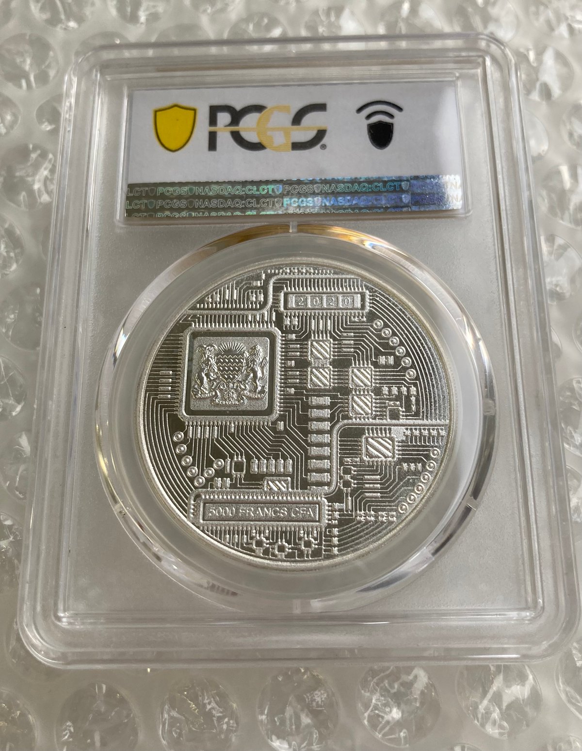 Bitcoin ビットコイン チャド共和国 CFAフラン 1オンス 銀貨 プルーフ シルバーコイン NGC鑑定PF68 仮想通貨 暗号通貨