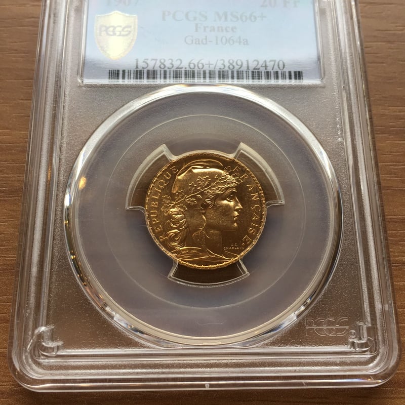 1914年 フランス 20フラン 金貨 PCGS MS66 楽天市場】1914年 フランス 聖マリアンヌ 20フラン 金貨 国鳥