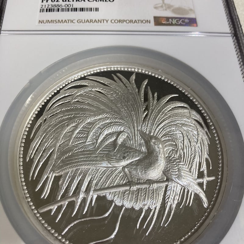 NGC鑑定済】6オンス大型銀貨 クック諸島 極楽鳥 2003年 10ドル