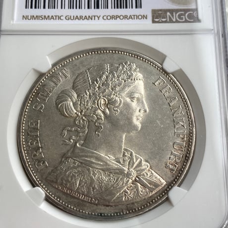 NGC鑑定MS61 ドイツ フランクフルト フランコニア 1861年 2ターラー銀貨 シルバー アンティークコイン ターレル taler thaler 2T Frankfurt