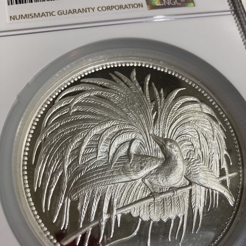 NGC鑑定済】6オンス大型銀貨 クック諸島 極楽鳥 2003年 10ドル