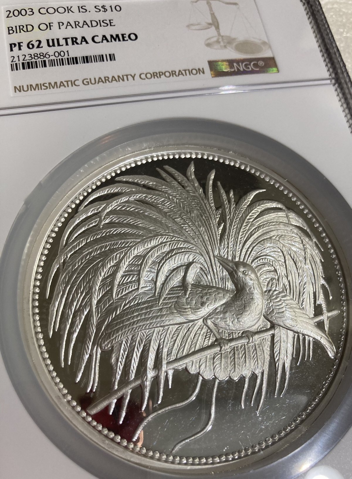 2023年 クック諸島 ブラックスワン 2オンス 10$銀貨 NGC PF69 NGC鑑定済】6オンス大型銀貨 クック諸島 極楽鳥 2003年 10ドル