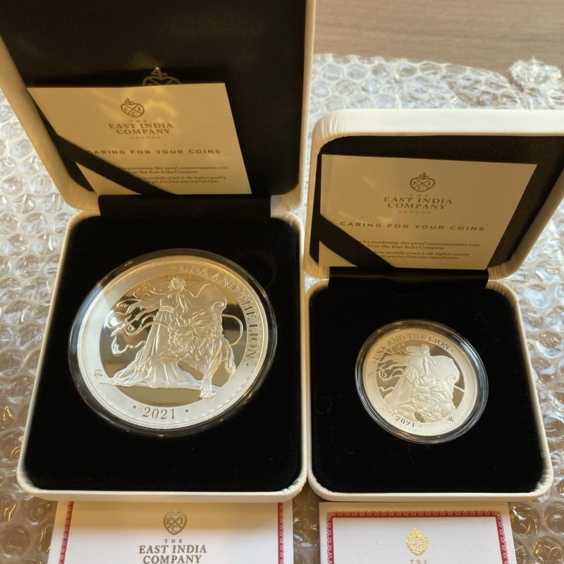 5オンス銀貨・発行300枚】ウナとライオン 2021年 セントヘレナ 5オンス銀貨・発行300枚】ウナとライオン 2021年 セントヘレナ