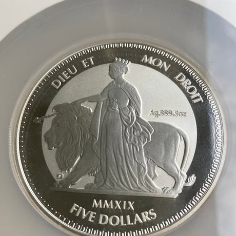 【NGC鑑定MS66】 5オンス ウナとライオン 2019 イギリス領 ヴァージン諸島 5ドル銀貨 5oz シルバーコイン 英国 BVI Una Lion BU版