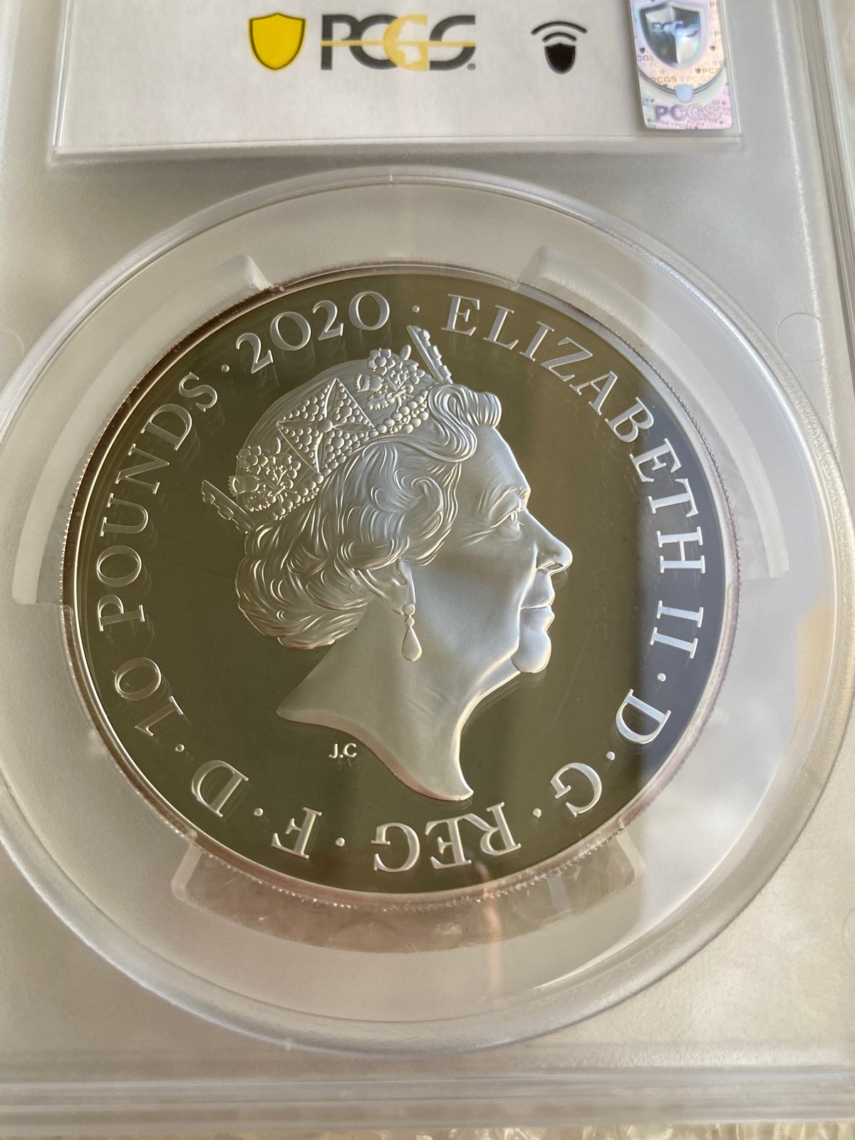 PCGS鑑定PR69 エルトンジョン 5オンス 10ポンド銀貨 シルバープルーフ