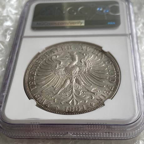 NGC鑑定MS61 ドイツ フランクフルト フランコニア 1861年 2ターラー銀貨 シルバー アンティークコイン ターレル taler thaler 2T Frankfurt