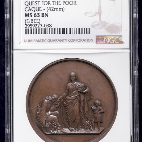 NGC鑑定MS63BN 1863年 フランス ナポレオン3世 青銅 ブロンズメダル 42mm FRANCE Napoleon III Bronze Medal ※コイン・貨幣ではない