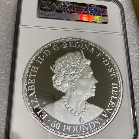 【NGC69鑑定】 1kg銀貨・発行50枚 ウナとライオン 2021年 セントヘレナ 1キログラム £50銀貨 シルバー プルーフコイン UnaLion