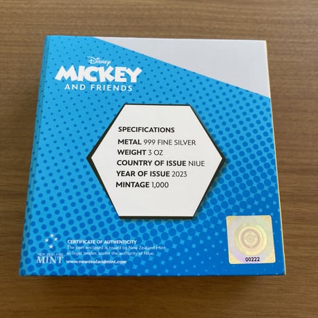 3オンス銀貨 ニウエ ディズニー ミッキーアンドフレンズ ミニー シルバープルーフコイン  ニュージーランド NZ造幣局 niue disney mickey minnie
