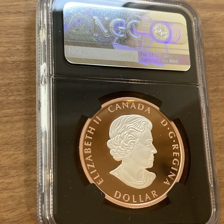 NGC70鑑定 カナダ 2023 ウルトラハイレリーフ銀貨 Gilt ローズゴールドカラー版・メッキ仕様 1オンスプルーフコイン canada UHR