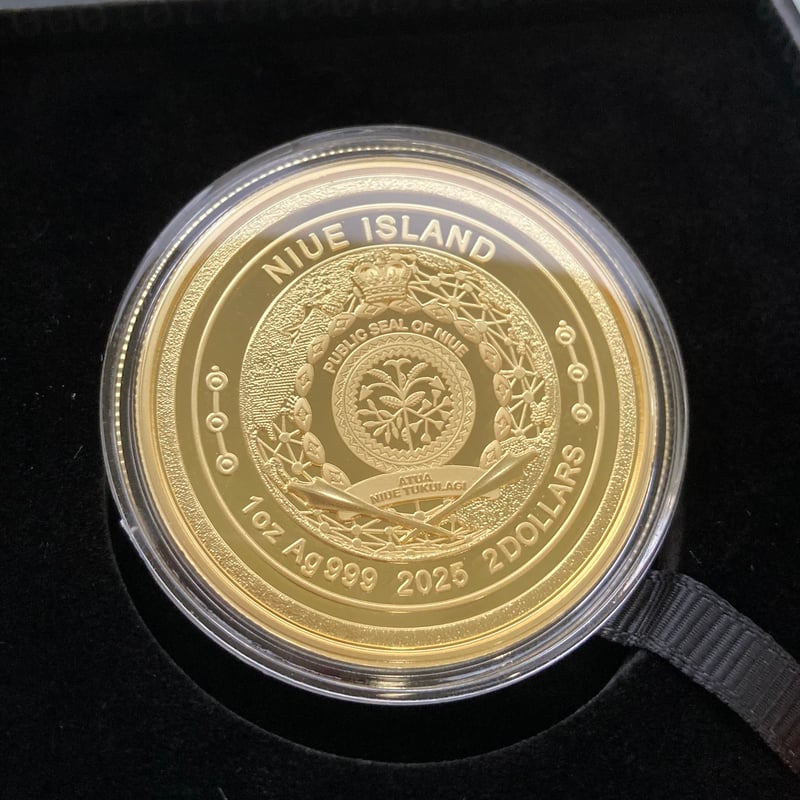 Gilt版 ビットコイン モチーフ 2025年 ニウエ国 2ドル 1オンス銀貨