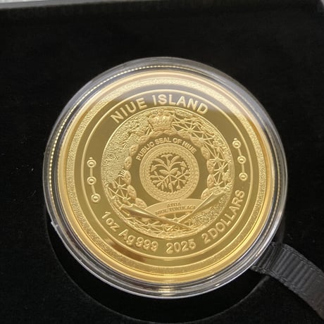 Gilt版 ビットコイン モチーフ 2025年 ニウエ国 2ドル 1オンス銀貨 シルバー プルーフコイン 暗号資産 暗号通貨 仮想通貨 クリプトアセット Bitcoin