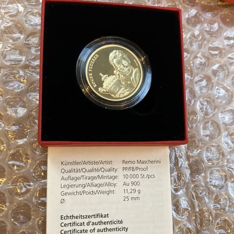 【金貨・プルーフコイン版】ロジャーフェデラー ゴールドコイン スイス連邦造幣局 モダンコイン テニス ナダル ジョコビッチ 錦織圭 銀貨