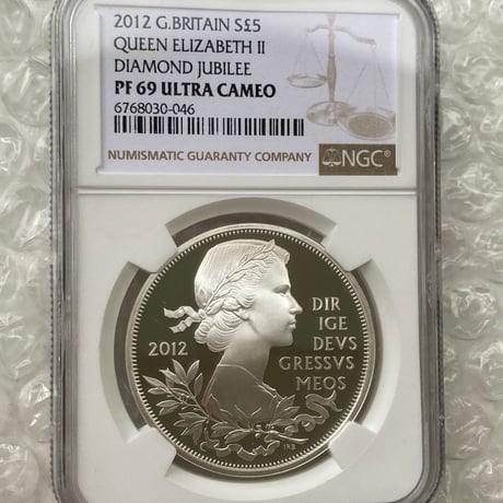 NGC鑑定PF69 ダイヤモンドジュビリー 2012年 エリザベス女王60周年記念 英国 イギリス ロイヤルミント 5ポンド銀貨 シルバープルーフコイン
