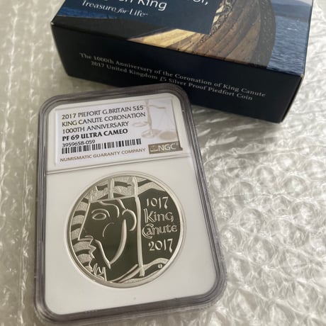【NGC実質最高鑑定・ピエフォー版】2017 キングクヌート 戴冠1000周年 £5銀貨 シルバープルーフコイン イギリス 英国 ロイヤルミント カヌート