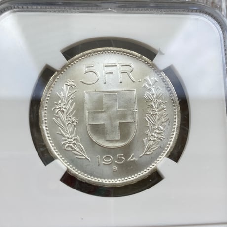 NGC鑑定MS65 スイス ウィリアム・テル 1954年 5フラン銀貨 シルバー アンティークコイン モダンコイン