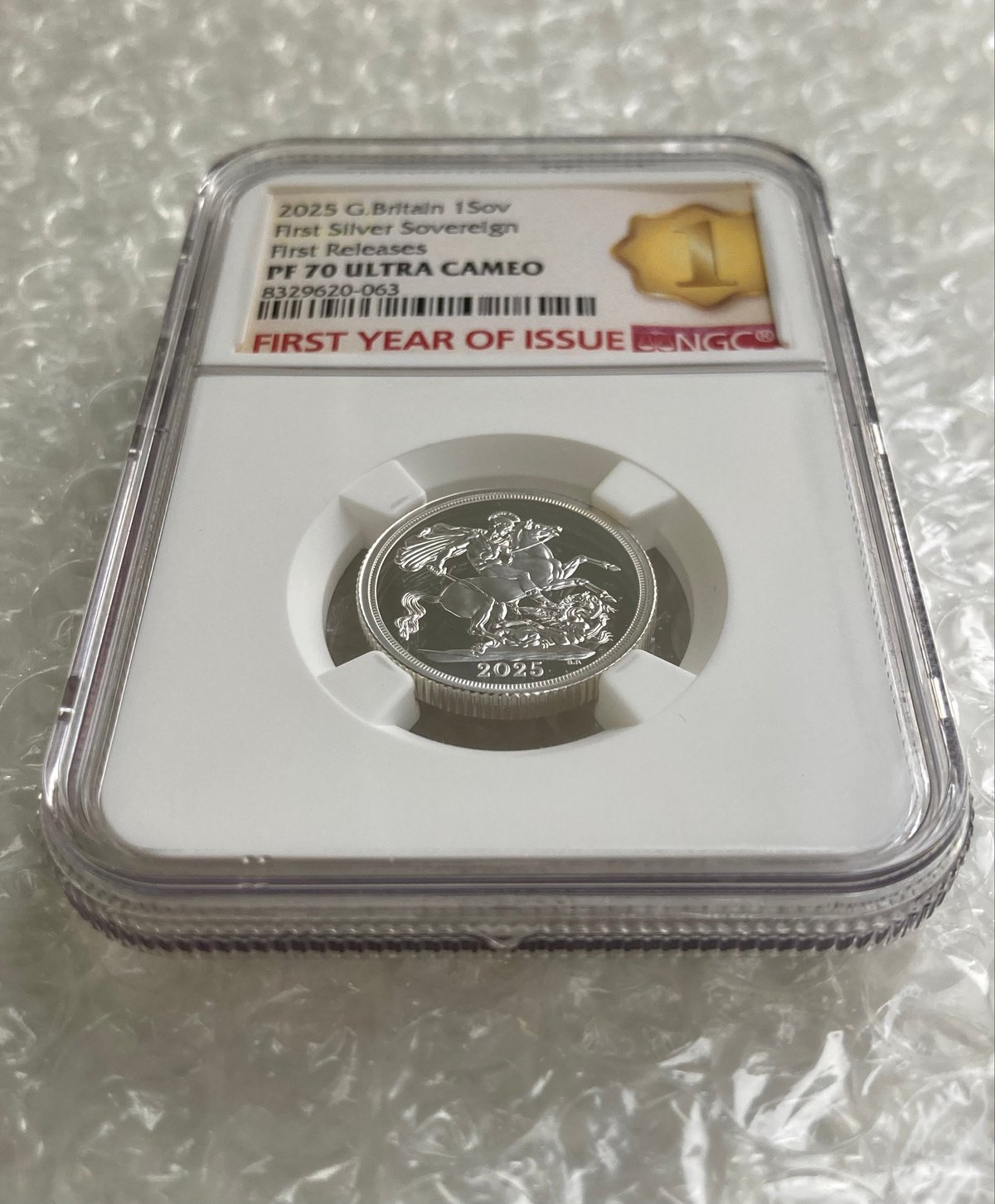 NGC鑑定PF70+FR ロイヤルミント 2025年 ソブリン銀貨
