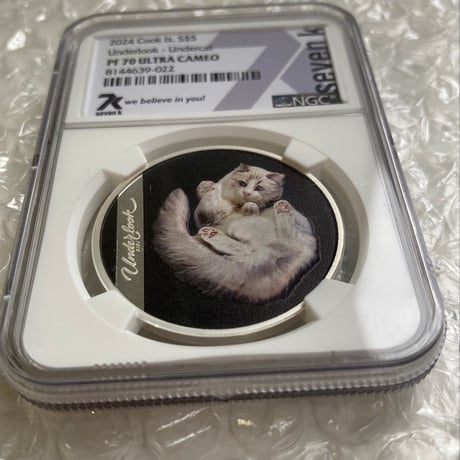 NGC鑑定PF70 クック諸島 2024年 アンダールック・キャット ネコ 猫 銀貨 シルバー プルーフ コイン Andrius Burba Underlookcat