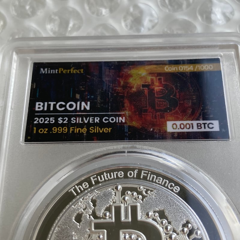 ビットコイン　0.001 0.001BTCが内蔵!!】 ビットコイン モチーフ ミントパーフェクト
