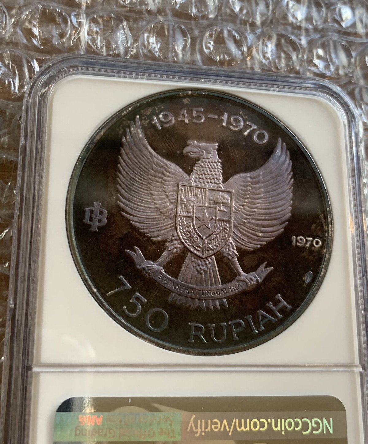 1974年 インドネシア ジャワトラ 2000ルピア大型銀貨 PCGS高鑑定 高感度ショップで2023年売れたブランド 1974年 インドネシア
