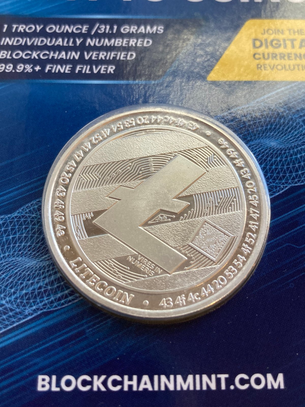 2020年　チャド共和国ライトコイン 記念1オンス銀貨 Litecoin ライトコイン モチーフ チャド共和国 CFAフラン プルーフ版 1