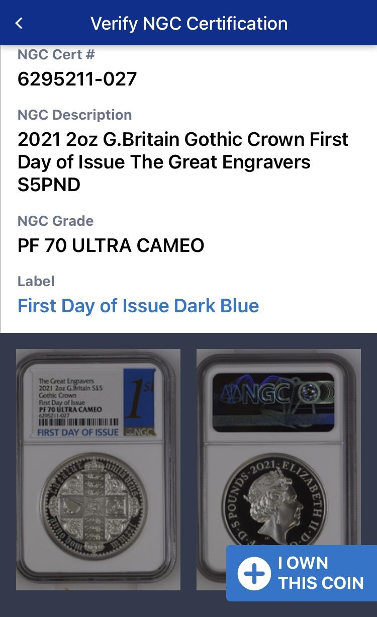 2021年 ゴチッククラウン・リバースシールド2oz銀貨 NGC PF70 FR イギリス 2021 エリザベス2世 5ポンド 2オンス 銀貨 NGC PF 70