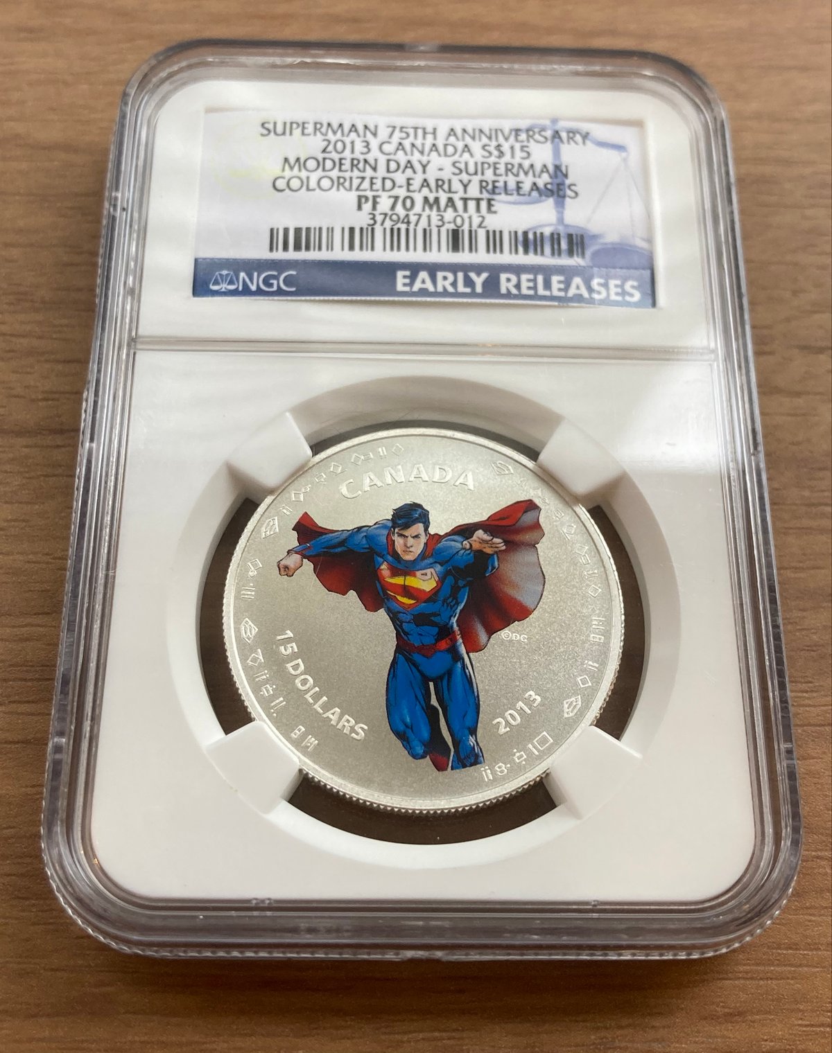NGC鑑定PF70 カナダ 2013年 スーパーマン誕生75周年記念 15ドル銀貨