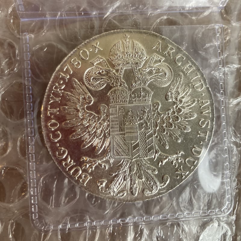 1780年 マリアテレジア ターラー銀貨 オーストリア リストライク版